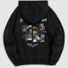 shops Men's Statue DREAM MAKER Graphic Pattern Fleece-lined Pullover Hoodie - BLACK L